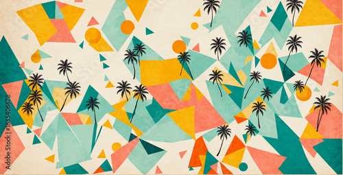 abstract vintage tropical b...