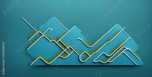 abstract geometric mountain...
