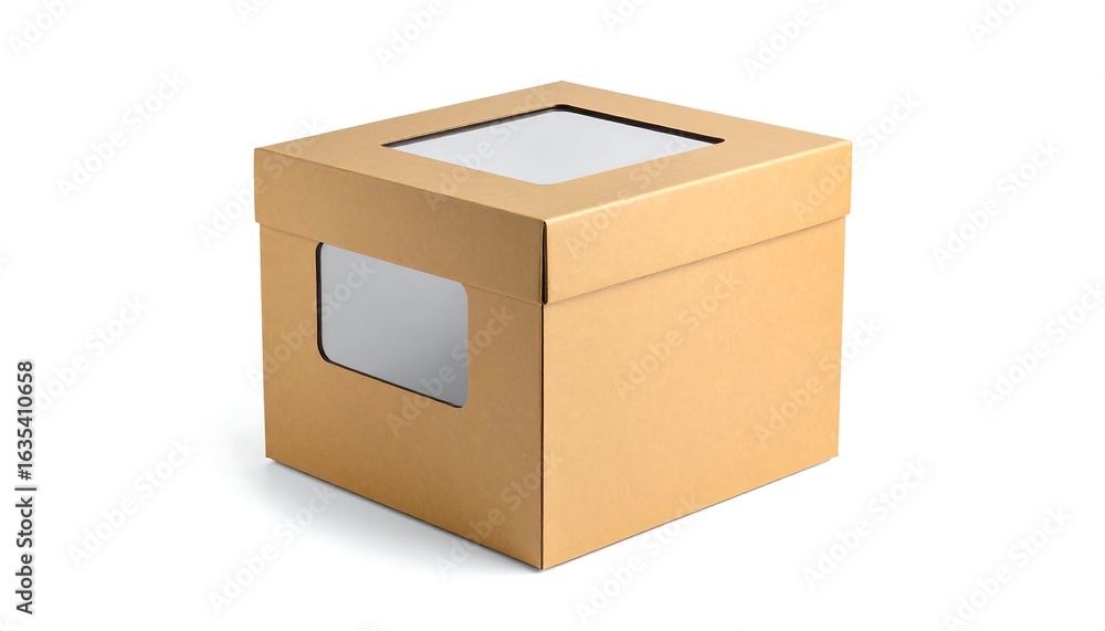 Fototapeta premium Cardboard gift box with window