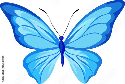 Wallpaper Mural Serene Light Blue Butterfly Illustration:  Vector Graphic, Peaceful Mood, Isolated on White Background Torontodigital.ca