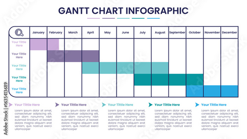 Gantt Chart Infographic Design Template