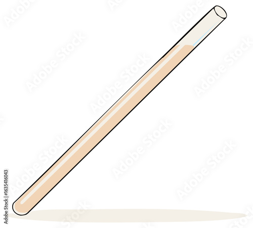 Illustration of a Glass Straw With Beige Liquid