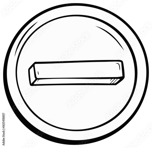 Hand-drawn circle with minus sign icon for removal, prohibition, or reduction concept
