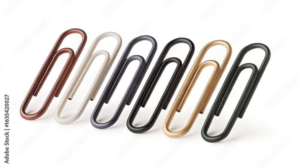 Obraz premium professional high quality A Line of Paper Clips in Various Colors