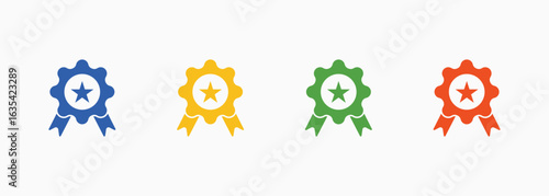Credibility Set Color Multiple Collection Icons