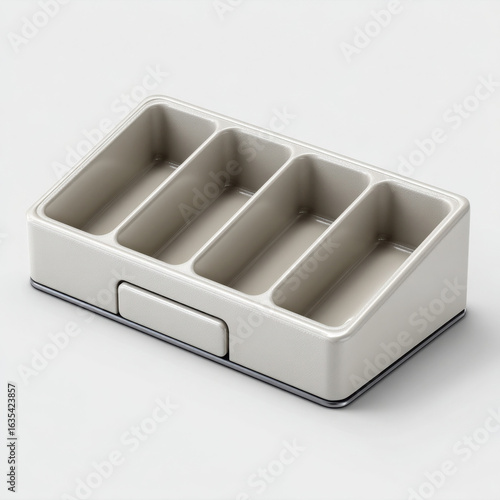 Plastic organizer tray with five compartments for storage