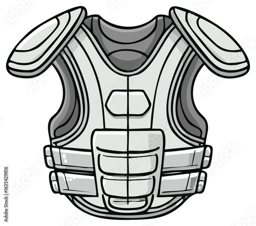 Cartoon Baseball Catcher Protective Gear Isolated Sport Equipment Cartoon Style Vector Illustration