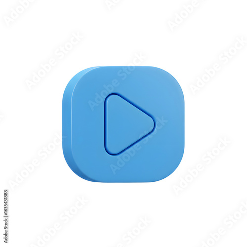 Playful blue button with smooth rounded edges