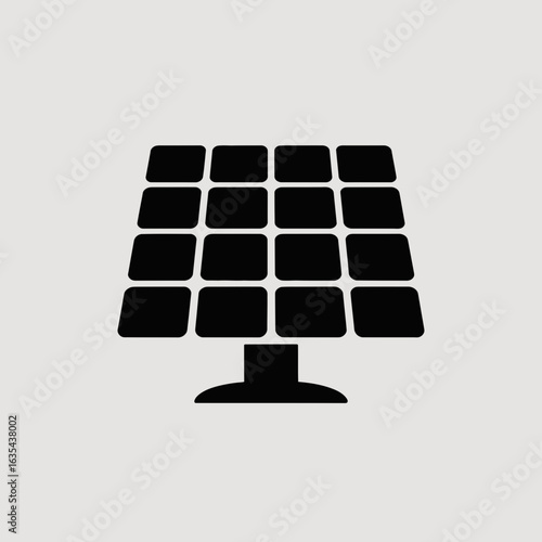 Solar Panel Silhouette Renewable Energy Icon