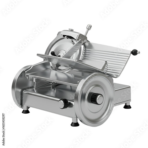 Industrial Meat Slicer Illustration on Transparent Background Metal Detail