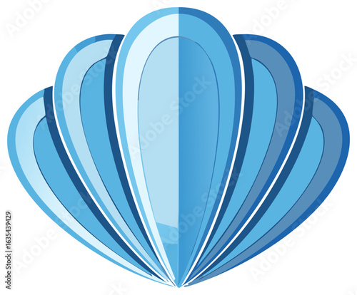 Stylized Blue Seashell Illustration Graphic Marine Creature Vector