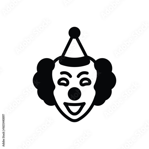 Black solid icon for joker