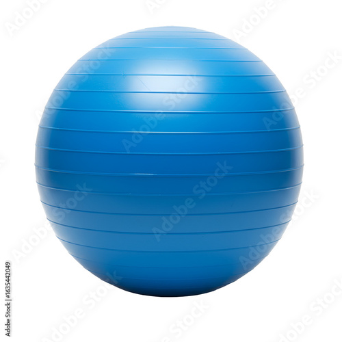 Isolated Blue Exercise Ball on Transparent Background Photo