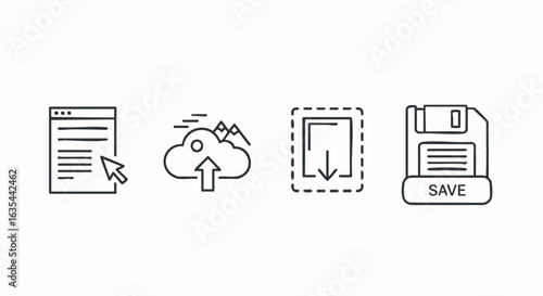 Digital file management icons