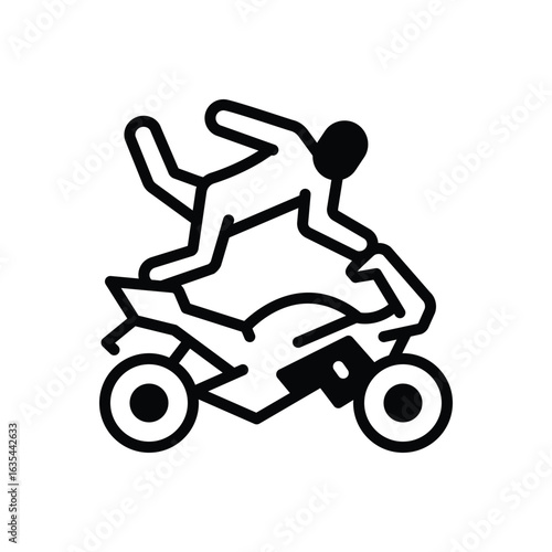 Black solid icon for stunt