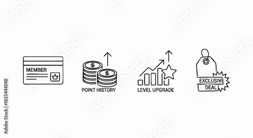 Loyalty program icons vector graphic