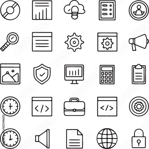 Business & Technology Interface Icon Set