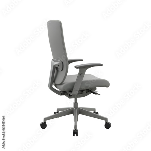 Isolated Grey Office Chair Illustration on Transparent Background