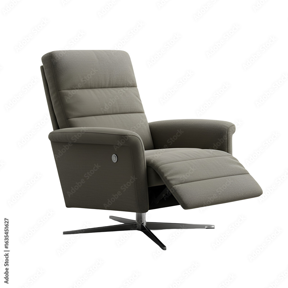 Naklejka premium Isolated Grey Recliner Chair on Transparent Background a Photo of Comfort