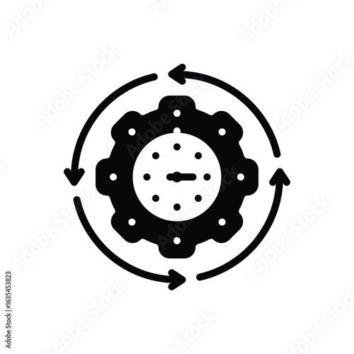 Black solid icon for efficient processes