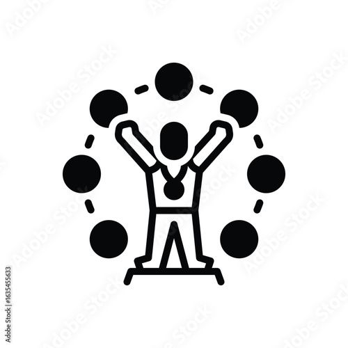Black solid icon for superior methods