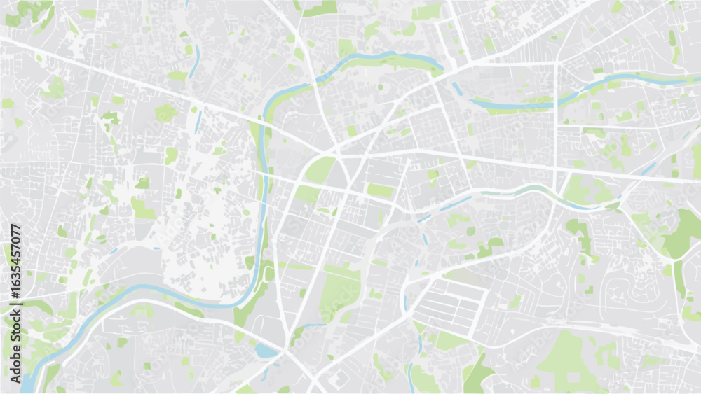Obraz premium Vector detailed abstract city map illustration with light gray streets and green spaces in a modern design