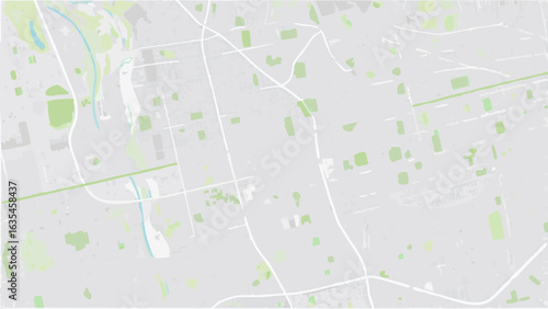 Vector aerial view of a city with light gray buildings green patches and white roads creating an abstract pattern