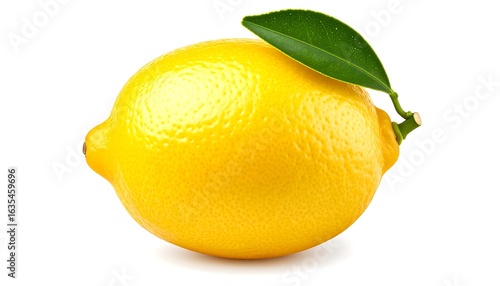 Fresh lemon with leaf