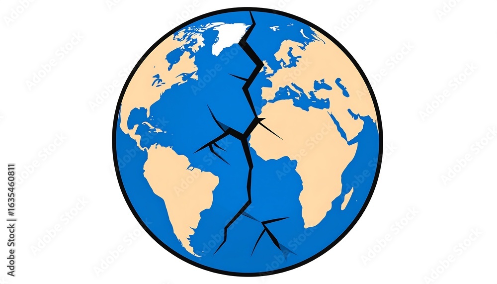 Naklejka premium Cracked Earth Globe