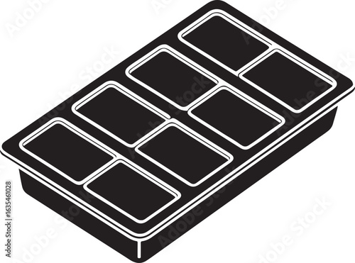 Multi-compartment storage tray illustration