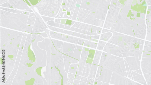 Vector aerial view of a city map featuring streets, parks, and urban planning with a muted color palette style