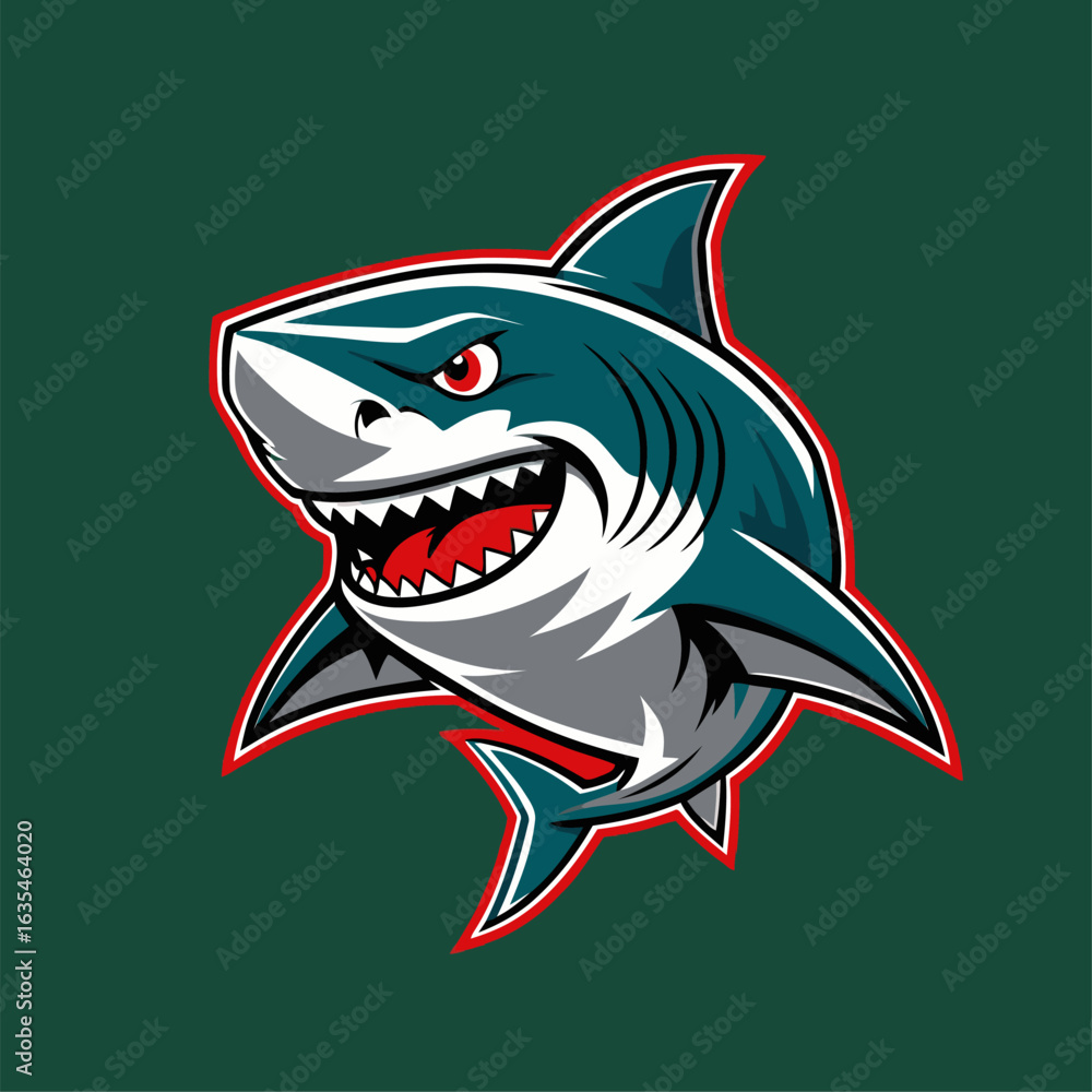 Fototapeta premium illustration of a shark as a mascot