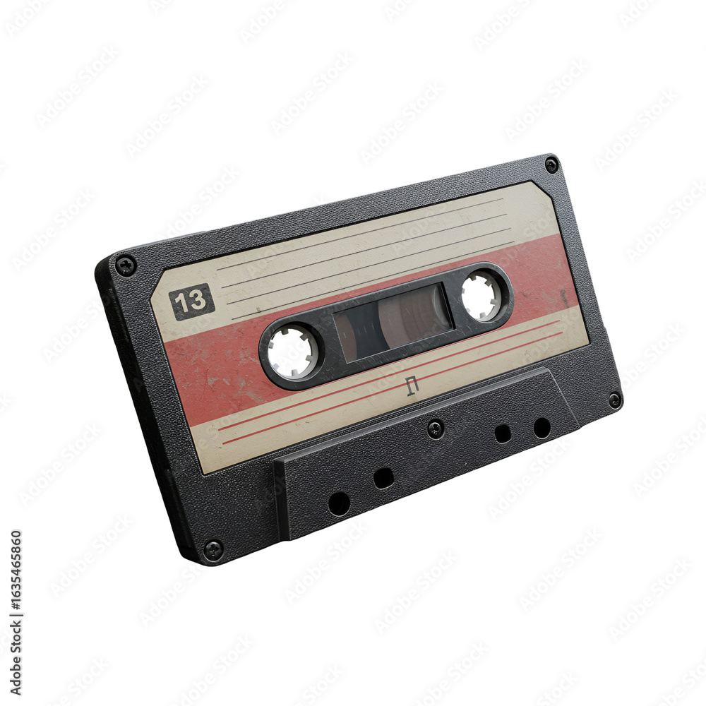 Obraz premium Isolated Vintage Cassette Tape on Transparent Background Illustration