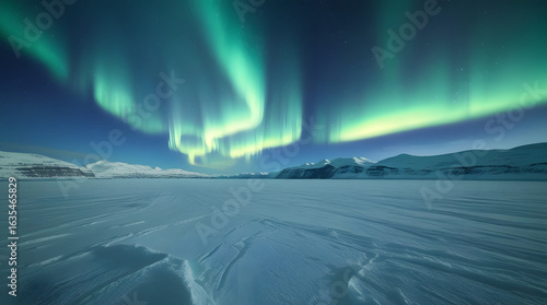 Wallpaper Mural aurora over the mountains Torontodigital.ca