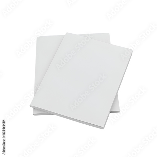 Isolated White Paper Stack on Transparent Background Illustration