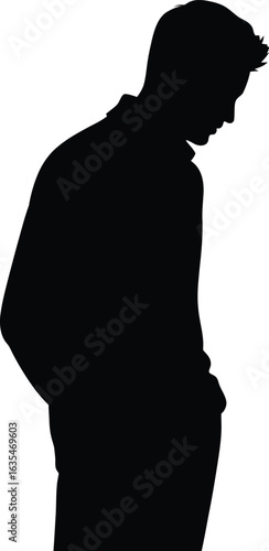 Silhouette of man looking down male person