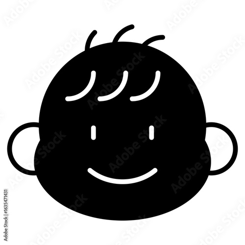 Baby Boy Black Fill Icon