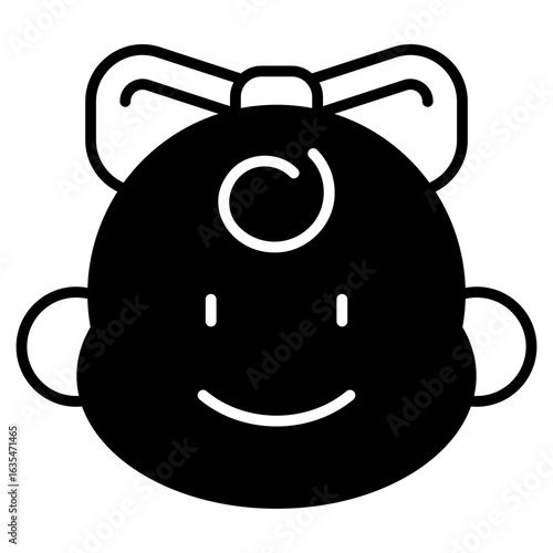 Baby Girl Black Fill Icon