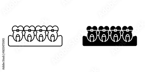 Braces icon on white background