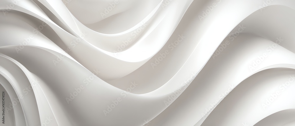 Obraz premium Soft white flowing curves forming an elegant abstract pattern Business background.