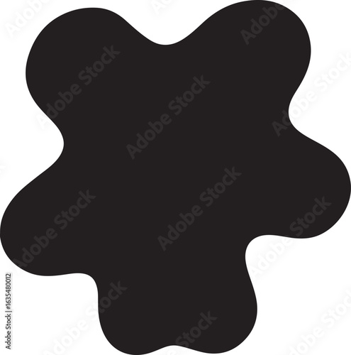 Silhouette vector of an irregular amoeba shape, ideal for organic, abstract, and fluid design concepts.