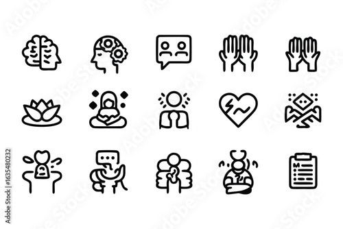Psychiatric and Therapy Session Icon Set