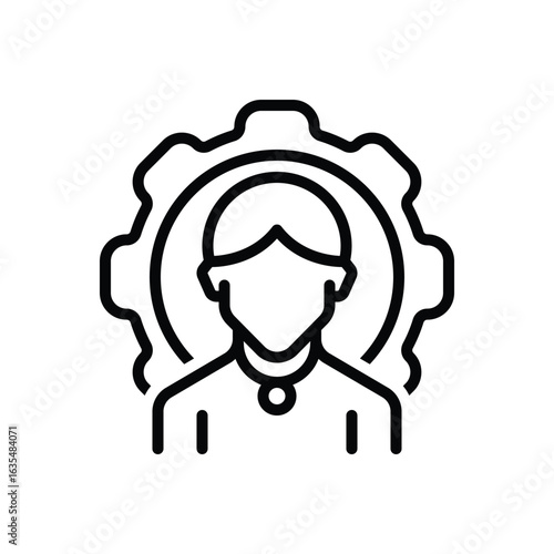 Black line icon for role