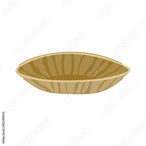 reusable bamboo plate cartoon vector illustration