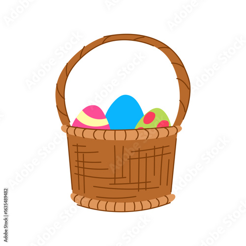 candy basket easter cartoon vector illustration