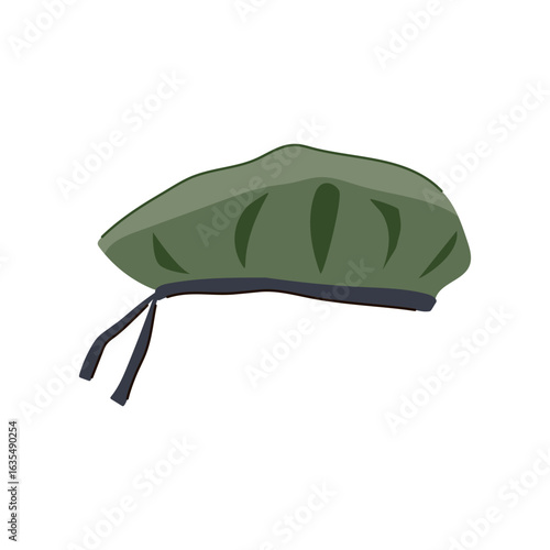 soldier beret hat military cartoon vector illustration