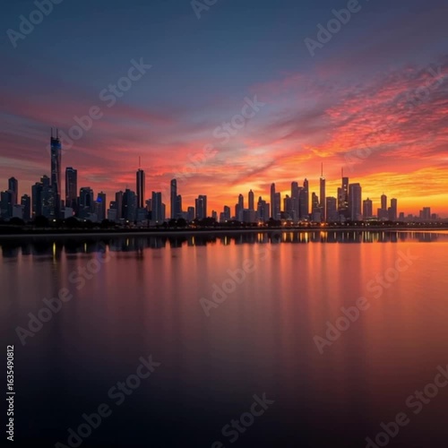 Wallpaper Mural chicago skyline at sunset Torontodigital.ca