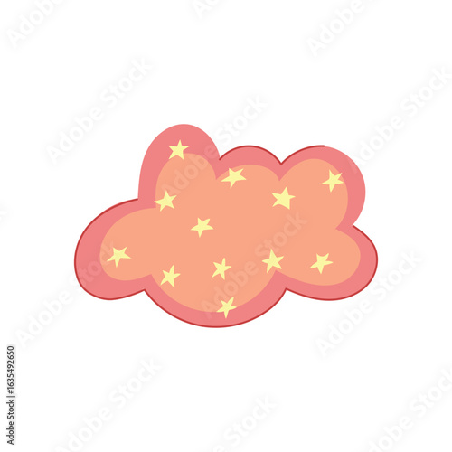 style boho cloud cartoon vector illustration