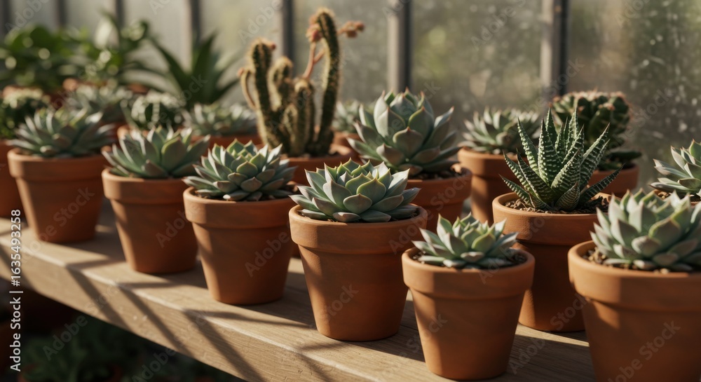 Fototapeta premium Spiny Survivors: A Guide to Growing Cacti in Your Greenhouse