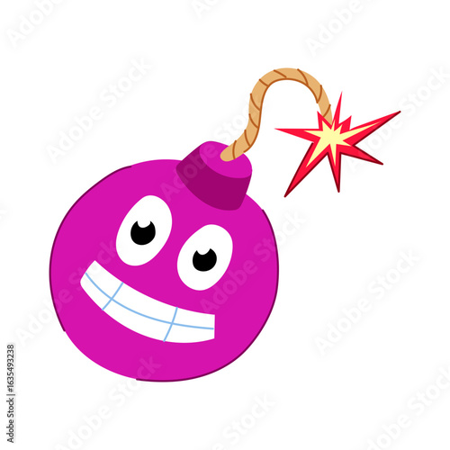 detonation bomb character cartoon vector illustration